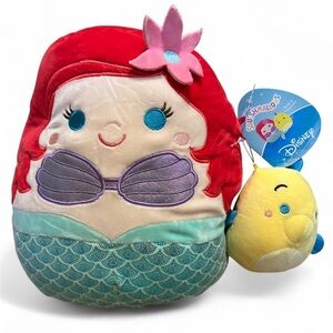 Disney Ariel and Flounder Plush Duo - Red and Yellow